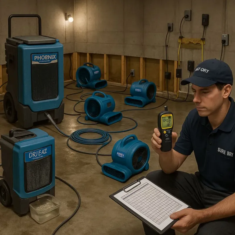 Structural Drying and Dehumidification process in Stockton, CA